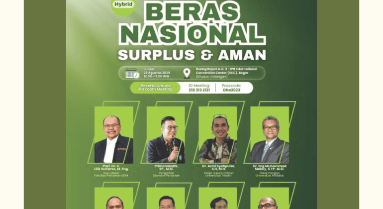 Friday Talk Special Edition HA IPB Mengupas Isu “Beras Nasional Surplus dan Aman”